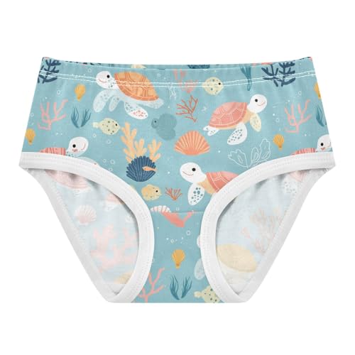 Wusikd Turtle Sea Girls' Underwear Cotton Plant Girls Briefs Soft Toddler Underwear 2T