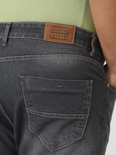 Image of Urbano Plus Men Mid Rise Regular Fit Washed Jeans Stretchable
