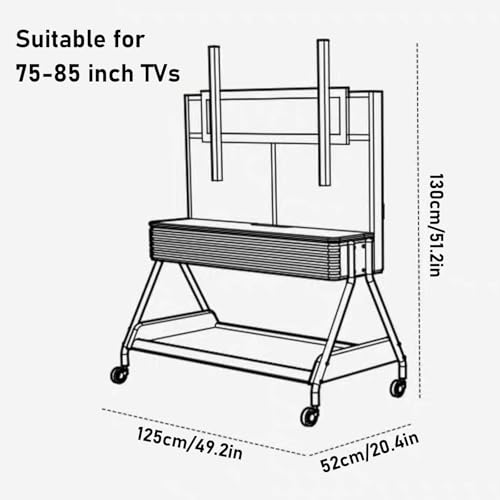 Soporte TV móvil con ruedas y estantes para 40 a 75 pulgadas miniatura 2