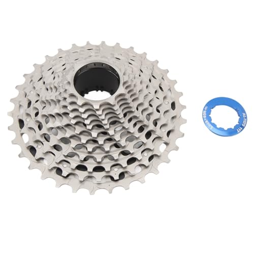 Cassette de Bicicleta, 34T Volante de 12 Velocidades Acero Alta Resistencia Diseño Hueco Rotación Suave para Accesorios Bicicleta (Silver)