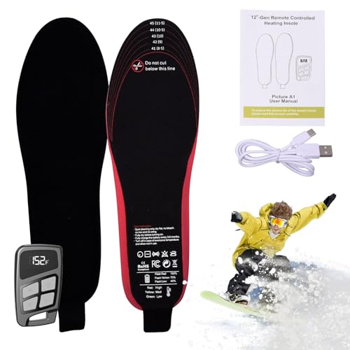 Inserciones De Calentamiento De Calentamiento Rápido Con Control Remoto De Temperatura De Calentamiento,Plantillas De Calentamiento Para Pies Recargables Con Batería De 3500 MAh Para
