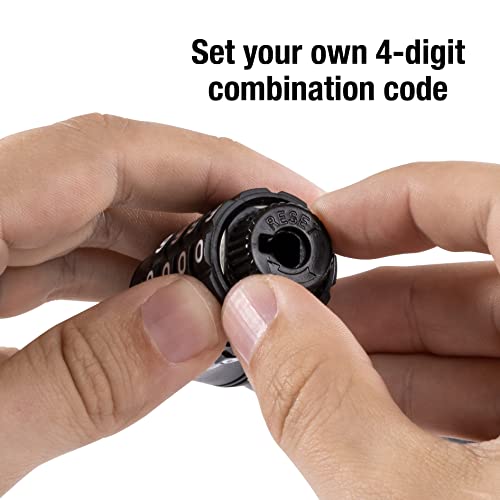 Image of Master Lock Black Set Your Own Combination Bike Lock, Metal Cable Lock has a Weather Resistant Vinyl Coating for Outdoor Durability, 5 Feet Long, 8370D (Pack of 6)