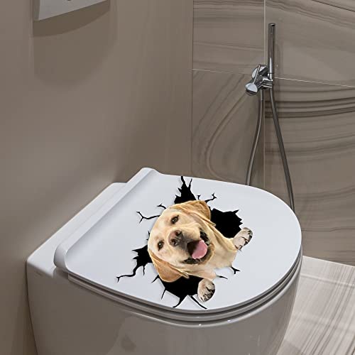 KedAiKJ 3D-Auto-Dekoration, Labrador, Riss, Vinyl, Hund, Fenster, Stoßstange, Aufkleber (25,4 x 25,4 cm)
