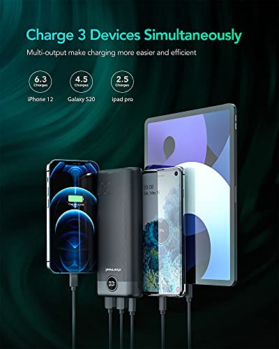 Charmast Power Bank 30000mAh, 20W Power Delivery QC 3.0 USB C Battery Pack Quick Charge Portable Charger 2 Inputs & 3 Outputs with LED Display Compatible with Samsung Huawei iPhone iPad etc. - Image 6