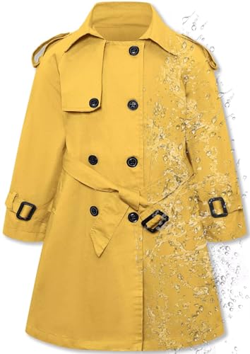 Image of Betusline Womens & Girls Waterproof Trench Coat Double Breasted Lapel Overcoat Outerwear, 3 Years - Women 2XL
