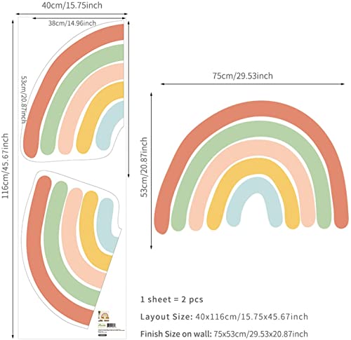 Rainbow Wall Sticker Stickers Easy Peel And Stick Wall Nursery Bedroom Wall Decor,Window Decal For Kids Bedrooms, Nursery, Baby Room, Play Room, Kids Room, Removable Vinyl Stickers (D) #TOP3