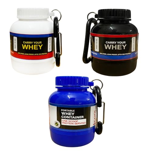 Image of (NEW 2025) Wheey Bottle Combo Small Whey Portable Protein Supplement Powder Carrying Funnel and Container with Key-Chain Bottle Protein /Powder Carrying Funnel 30 ml Flask (Pack Of 3)