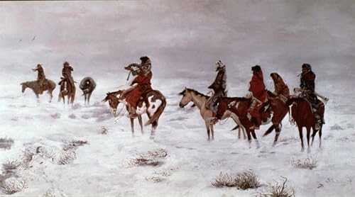 Tableau sur toile Perdus dans une tempête de neige par Charles Russell déco 60x90cm