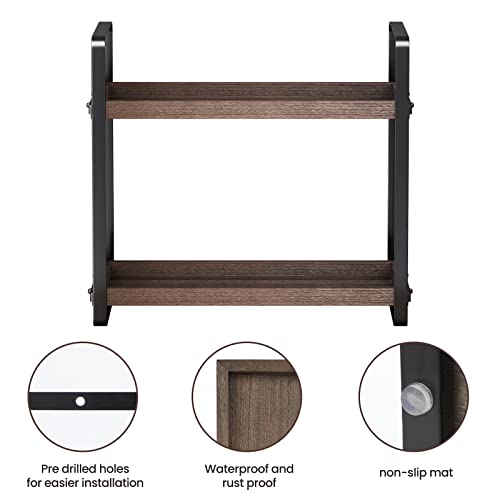 Image of HNRLOY Bathroom Counter Organizer,Bathroom Countertop Organizer,Counter Shelf,Countertop Storage,Organization and Storage,Makeup Shelf,Sink Caddy(Brown 2 Tier)