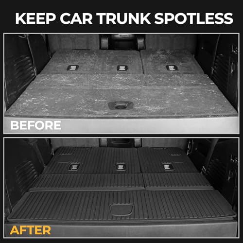 Image of Floor Mats for Chevy Tahoe /GMC Yukon 2015-2020, All Weather Floor Mats Trunk Cargo Liner with Backrest Protectors and Door Sill Guards Accessories, Full Coverage Set (Fit 7 Seats)