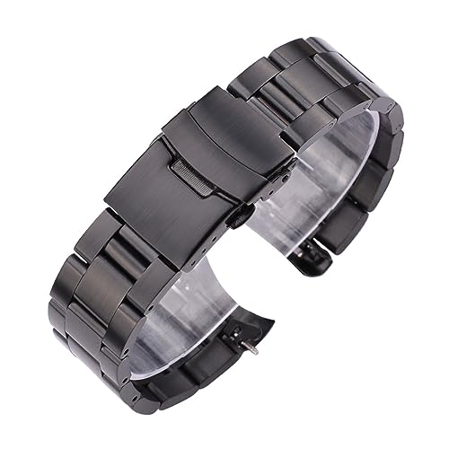 Bracelet de montre en acier inoxydable 22mm noir pour un style élégant du bureau aux soirées