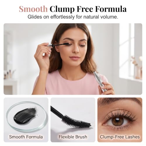 Image of Metal Wand Diamond Mascara, Waterproof Long Lasting Lash Makeup for Voluminous Eyelashes, 1