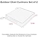 Favoyard Patio Chair Cushions 19 x 19 x 3 Inch Waterproof Outdoor Seat Cushions for Patio Furniture 3-Year Color Fastness Garden Sofa Couch Chair Pads with Handle & Adjustable Straps Set of 2, Grey