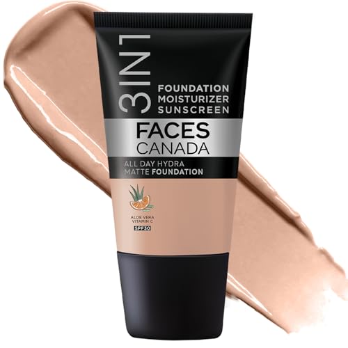 Image of FACES CANADA All Day Hydra Matte Foundation - Mini | 3in1 Foundation + Moisturizer + SPF 30 | 24 HR Aloe Hydration & Vitamin C | 10HR Wear | Medium to High Buildable Coverage | Warm Natural (18 ml)