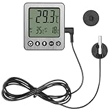 Refrigerator Thermometer Freezer Alarm Digital Freezer Thermometer Fridge Thermometer with Extra Sensor high and Low Temperature Alarm (1, Black, ZZ10)