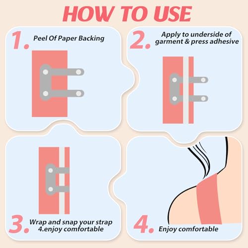 Sintege 40 Pcs Bra Strap Holders for Slipping Bra Strap Retainers Bra Clips to Hide Straps Keep Bra Concealer Straps in Place2