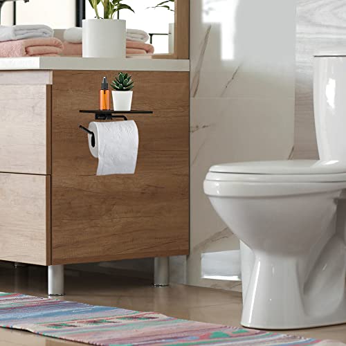 Image of Design House 542829-ORB Millbridge Contemporary Wall-Mounted Toilet Paper Holder with Shelf for Bathroom Oil Rubbed Bronze