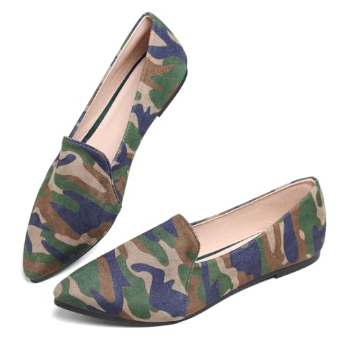 Hee grand Classic Solid Pointed Toe Ballet Flats for Women Lightweight Slip-On Loafers Comfort Walking Flats Suede Dressy Shoes3