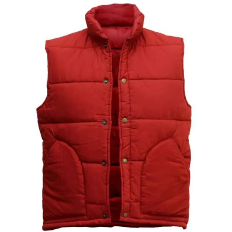 MJ Back To The Future Marty McFly Red Puffer Fox Vest