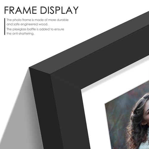 Image of DUENPY 8x16 Collage Picture Frame, 5x7 Collage Picture Frame Displays Three 5x7 inch Photos, or 8x16 (Without Mat) for Available Horizontal Wall Mounting Display and Vertical, Black.