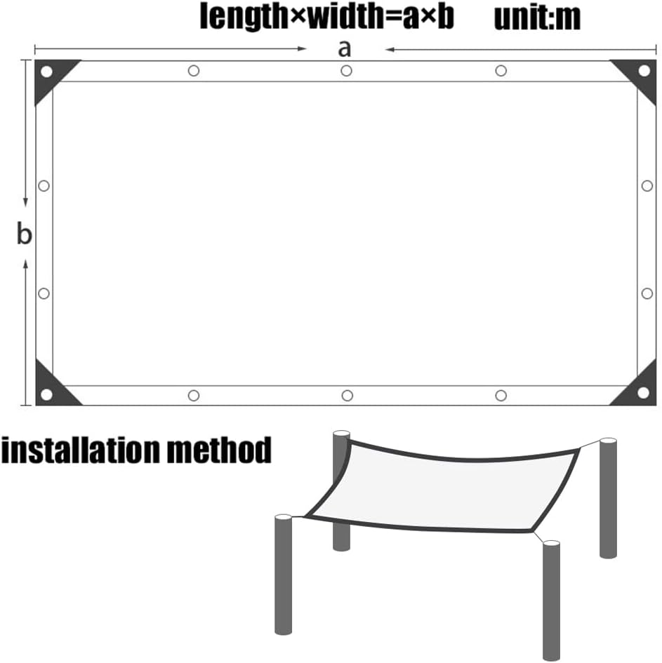 Sunblock Shade Cloth with Grommets,Outdoor Sun Screen Mesh Shade Fabric Sun Shade Cloth UV Resistant Net for Plant Cover Greenhouse Garden Flower (2x6m/6.6x19.7ft)