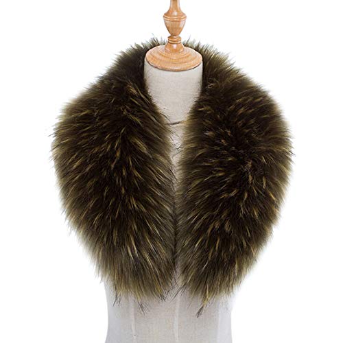 ihreesy Collar de piel artificial, 90 cm de piel de zorro sintética extraíble collar artificial con botones, bufanda de piel de zorro sintética para mujer, bufanda cálida de invierno, verde Cover