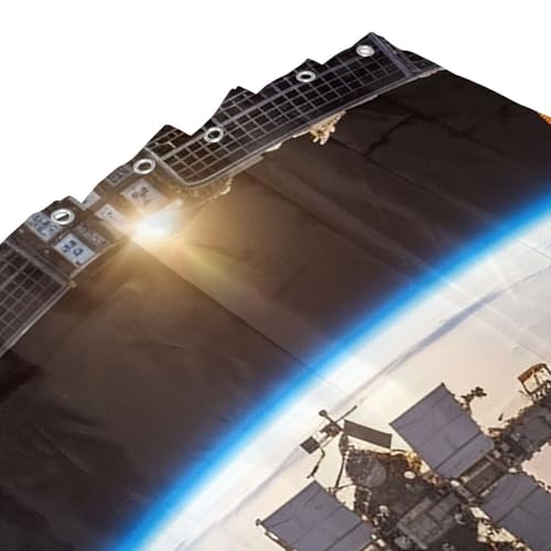 Rideau de douche imperméable et résistant motif station spatiale lavable - 6