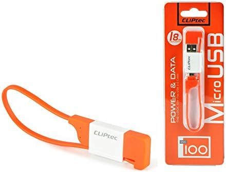 CLiPtec® OCC100 THE LOCK Slim Flat Keyring Style USB 2.0 Micro USB Cable - Orange