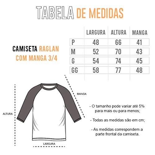 Camiseta Raglan Manga 3/4 Feminina Watchmen Tamanho:P;Cor:Branco-Preto