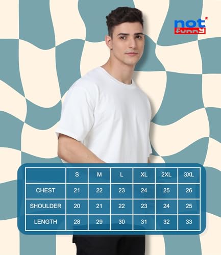 Image of Not Funny 280 GSM Pure Organic Cotton Oversized t Shirts for Men | Drop Shoulder Tshirt for Men & Boys (Available in Black, Blue, Beige,Orange & White)
