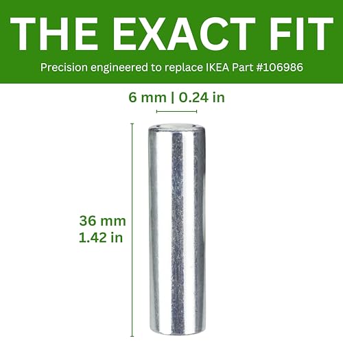 Spare Hardware Parts Bed Frame Work Station, Long Round Coupling Nut Sleeve (Replacement for IKEA Part #106986) (Pack of 4)