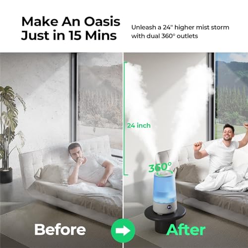 Image of Homvana 3.6L TopFill Cool Mist Humidifiers for Bedroom,Large Room& Plant,23dB Ultra-Quiet,Easy-to-Clean 2-in-1 Baby Humidifier&Oil Diffuser for Congestion Relief,Lasts Upto 4 Nights (Grey) (Pack of 9)