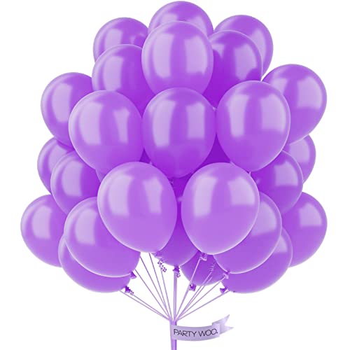 Image of PartyWoo Dark Purple Balloons 50 pcs 12 Inch Pearl Royal Purple Latex Helium Balloons for Graduation Halloween Mardi Gras Ramadan & Eid Wedding Baby Shower Birthday Party Decorations Purple-Z33