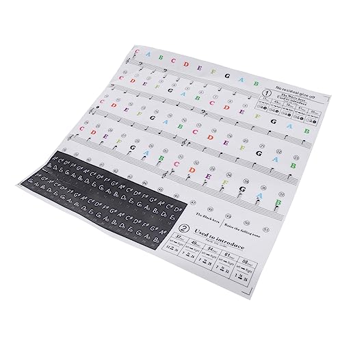 VICASKY Electronic Keyboard Stickers Piano Learning Supplies Piano Notes Guide 88 Keys Decals Easy Peel Off
