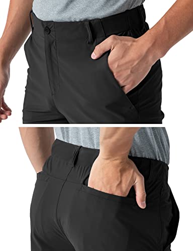 Rdruko Men's Golf Shorts Stretch Quick Dry 9" Work Casual Shorts With 5 Pockets(Black, Us 34) #TOP6