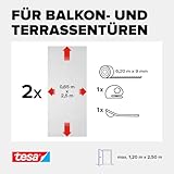 tesa INSECT STOP Klett Fliegengitter Premium für Türen - 2-tlg Insektenschutz mit Klettband, rückstandsfrei entfernbar, zuschneidbar - ohne Bohren - (2 x 65cm)120cm x 250cm - Anthrazit (Durchsichtig)