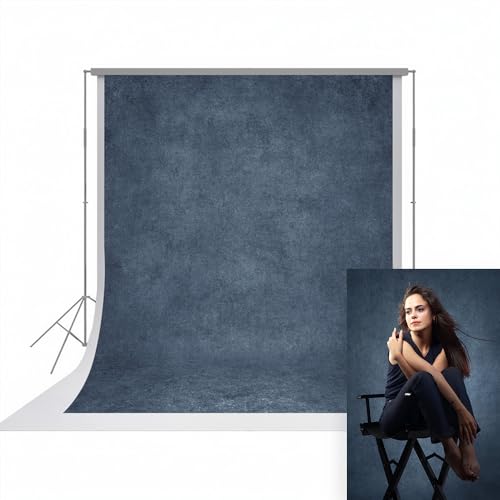 Fondo fotográfico azul de tela 5x7 pies UrcTepics miniatura 1