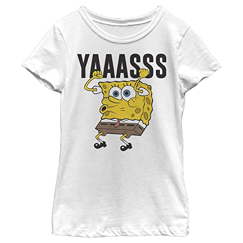 T-shirt fille Bob l'Éponge col rond blanc vêtement été taille M