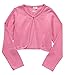 Cyndeelee Girls Long Sleeve Beaded Sequin Scallop Trim Bolero Cotton Shrug Cardigan (Pink, 5/6)
