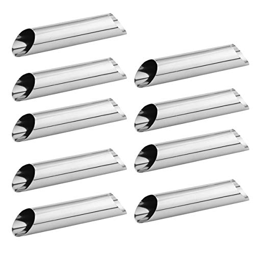 PRETYZOOM 12pcs Set Stainless Steel Bread Molds Cylindrical Shaped Croissant Tube Baking Tools for Home Bakery