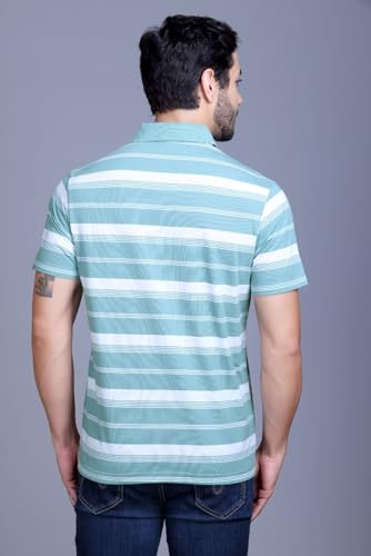 Image of SANE ORIGINALS Half Sleeve Polo T-Shirt for Men with Pocket || Stripe Collar and Pocket T-Shirt for Men Half Sleeves