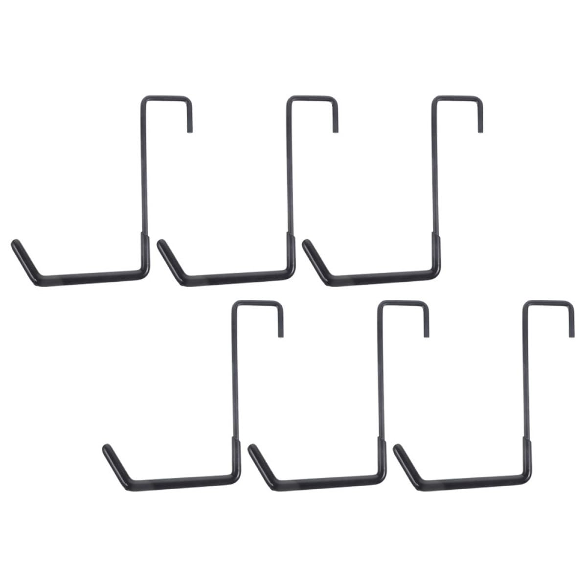 Ganci da Parete Nero in Ferro Pvc per Garage a S 6 Pezzi