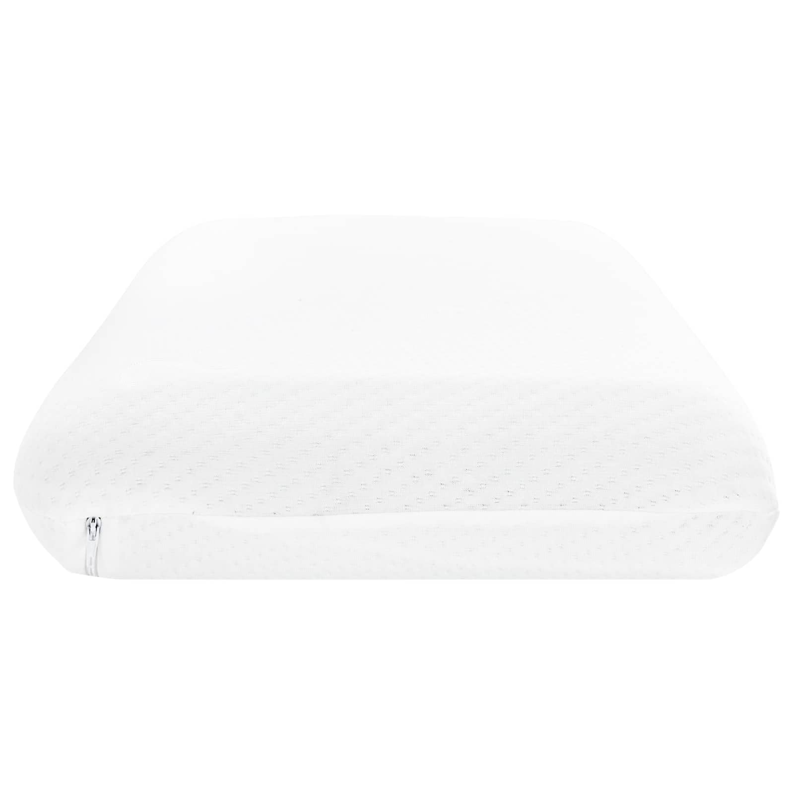 Cojín de sueño rectangular blanco, 74 x 39 x 13 cm, cojín hipoalergénico de espuma de memoria de alta densidad con funda de poliéster suave, diseñado para apoyar el cuello