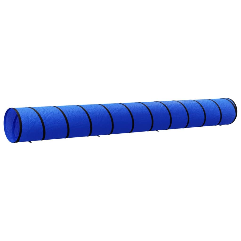 vidaXL Dog Tunnel Play Tunnel for Cat Dog Agility Training Equipment Outdoor Run Exercise Playing with Peg Blue Ø 55x500 cm Polyester