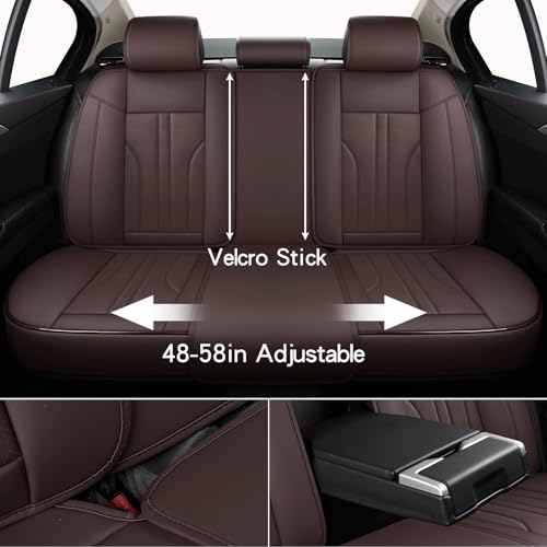 Image of MINGBRON Car Seat Covers,Car Seat Protector Waterproof,Seat Covers Full Set, Car Seat Protectors,Automotive Seat Covers Fit for Most Cars Brown