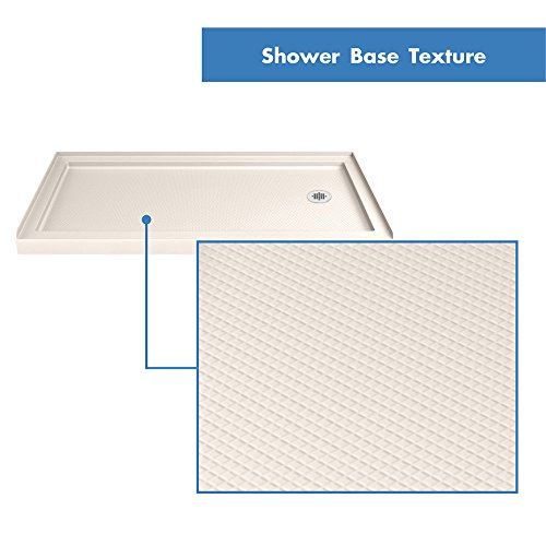 Image of DreamLine SlimLine 36 in. D x 60 in. W x 2 3 /4 in. H Right Drain Single Threshold Shower Base in Biscuit, DLT-1136602-22