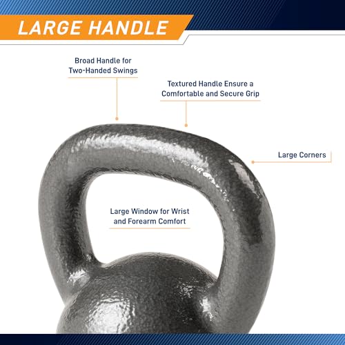 Marcy Hammertone Kettlebells, Ideal Workout Weights For Home Gym, Cast Iron, Black, 20lbs HKB-020 by MARCY - Image 3