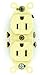 Eagle Ivory INDUSTRIAL Straight Blade Duplex Outlet Receptacle 5-15R 15A 5242V