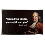 TAKurPIK Kissing The Homies Goodnight Funny Quote Flags Cool Meme Flags Banner 3X5 Ft Room Guys Men Bedroom Mancave College Dorm Indoor Inside Wall Fun Tapestry Hangings Franklin