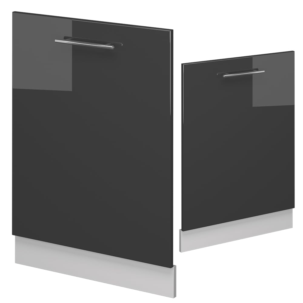 Vicco Panel przedni zmywarki "Fame-Line", Antracyt wysoki połysk, 60 cm | BP Marmur, à combiner avec d'autres modules de la série Fame-Line